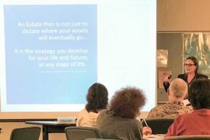 Andrea Jakob in a lecture